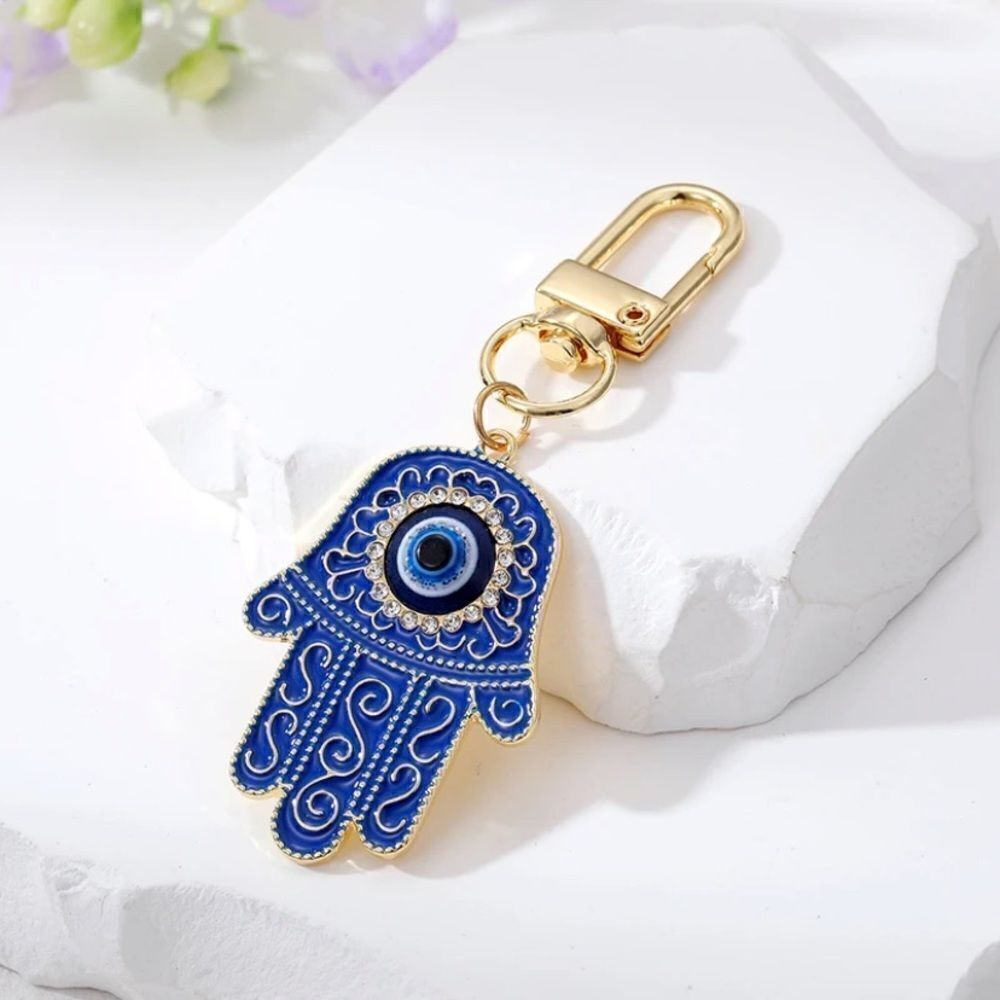 Key holder HAMSA 🪬 zinc alloy Blue and Gold color